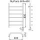 Полотенцесушитель электрический MYFREA My Paris 80/40 правый тэн