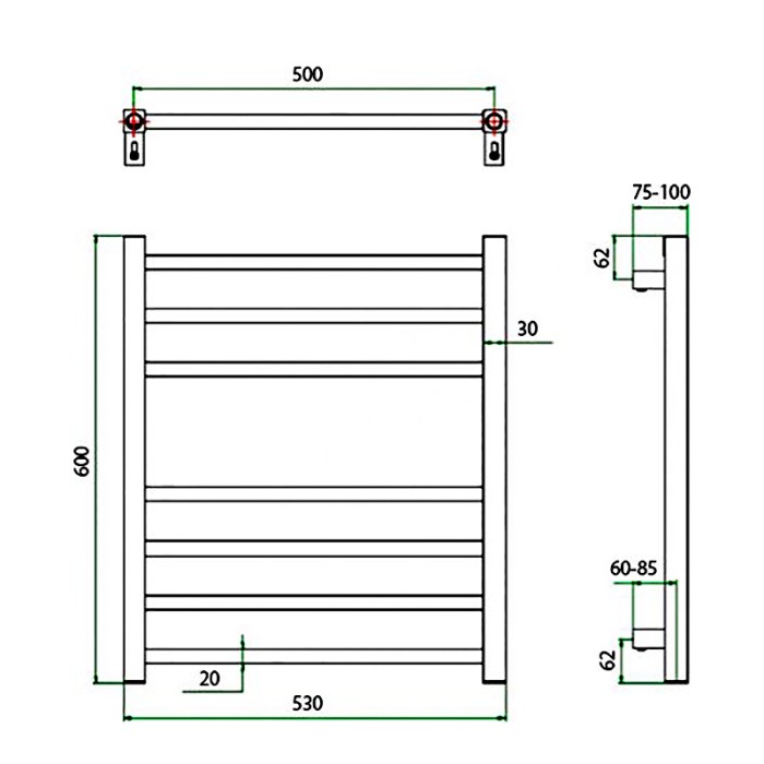 Полотенцесушитель ГРОТА ESTRO 53/60
