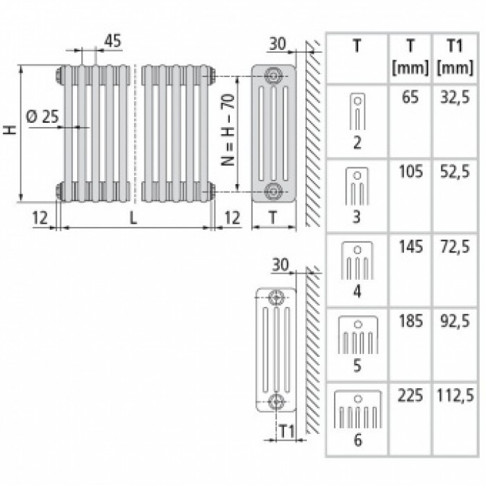 Радиатор отопления Arbonia 2075/07 N69 твв RAL 9016