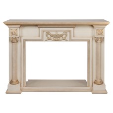 Портал каминный из МДФ RealFlame London 33 белый дуб с золотой патиной