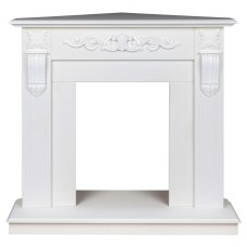 Портал каминный из МДФ угловой RealFlame Dominica Corner белый матовый, под очаги (Majestic, Fobos, Eugene, 3D Olympic)