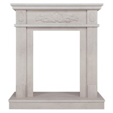 Портал каминный из МДФ RealFlame Adelaida WT цвет белый камень под очаги (Majestic, Fobos, Eugene, 3D Olympic, 3D Oregan)