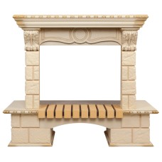Портал каминный из МДФ RealFlame Bolero, МДФ, белый дуб с золотой патиной