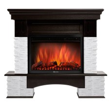 Портал Firelight Pietra Nuovo 25 камень сланец белый, шпон темный дуб