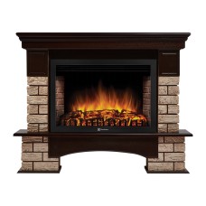 Портал Firelight Forte Wood 30U (угловой) камень коричневый, шпон темный дуб