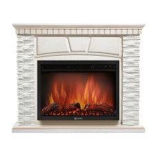 Портал Firelight Porto 25U (угловой) камень белый, шпон белёный дуб