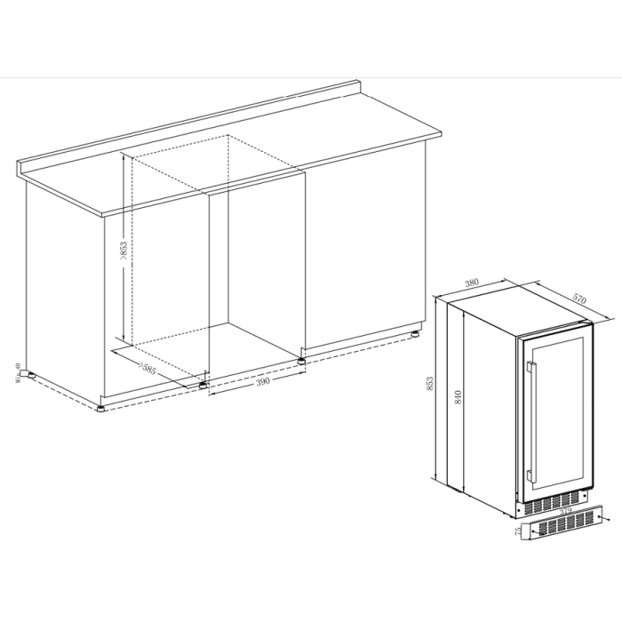 Винный шкаф Temptech WPQ38DCS