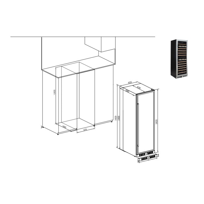 Винный шкаф Temptech E1000DX