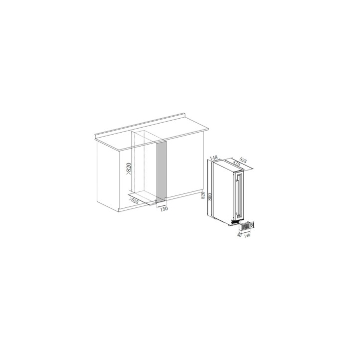 Винный шкаф Temptech OBIU 15 SBB