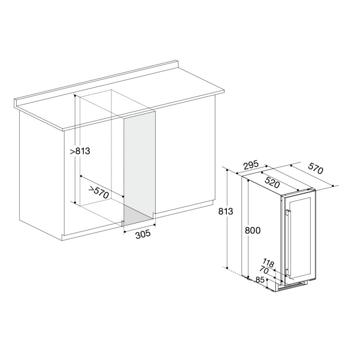 Винный шкаф Temptech OBIU 30 DSS
