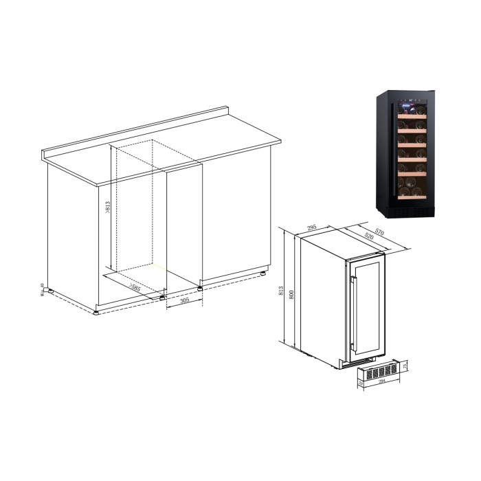 Винный шкаф Temptech PRESX30SB