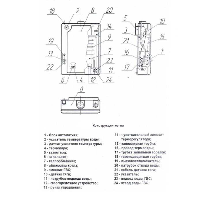Настенный газовый котел Боринское ИШМА - 12,5 БС