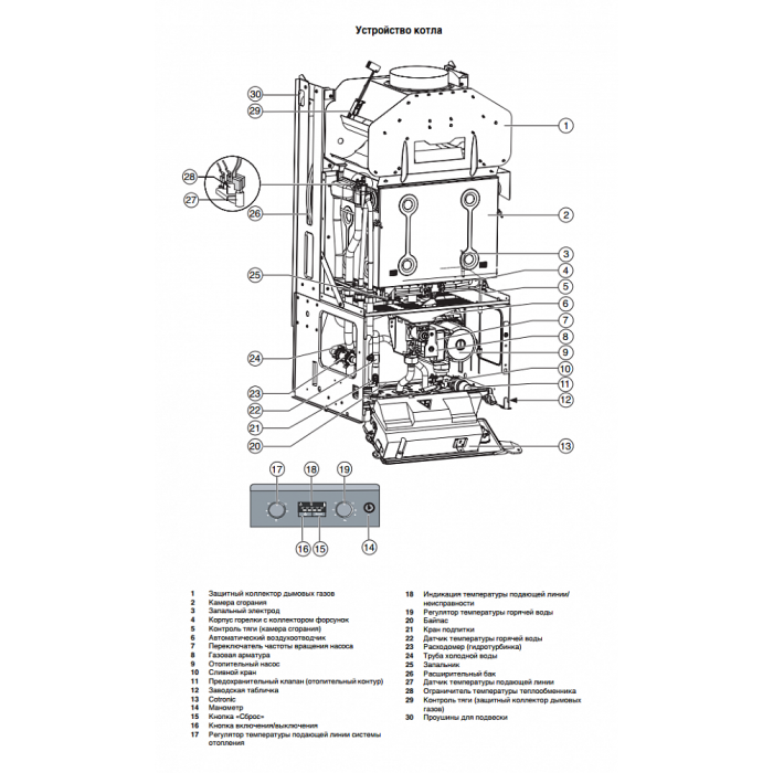Настенный газовый двухконтурный котел отопления Buderus Logamax U044-24K