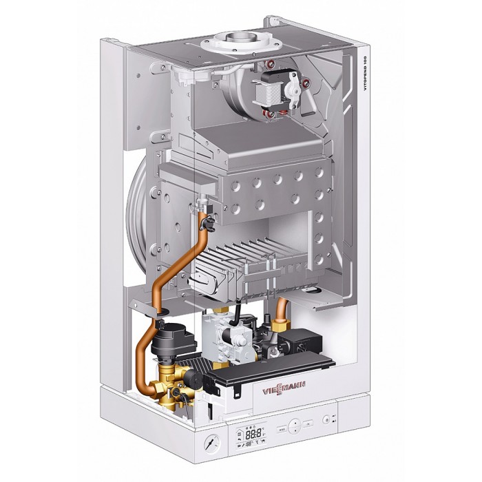 Настенный газовый двухконтурный котел отопления Viessmann Vitopend 100-W A1JB012 K-rlu 34 кВт A1JB012
